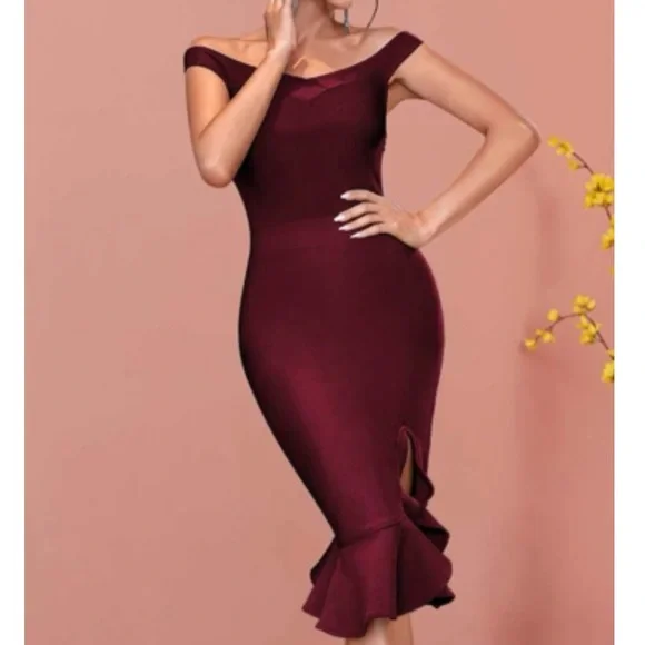 chinese dress ladies Missord Sequin Dubai Mermaid Hem Bodycon Muslim Dress Split Sleeve Hig